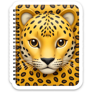 leopard patterned notebook sticker
