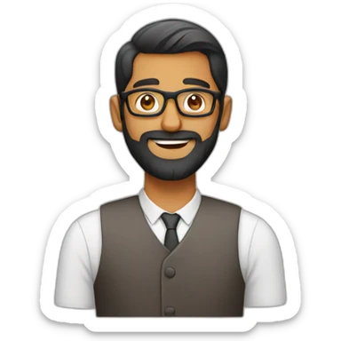 indian-guy-with-beard-and-glasses sticker