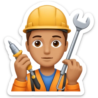 person Repairing a tool sticker