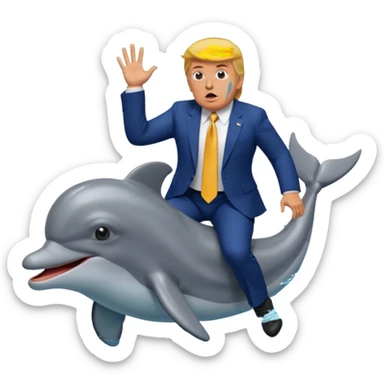 i’m trump at walmart while riding a dolphin sticker