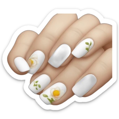 Uñas pintadas de blanco sticker