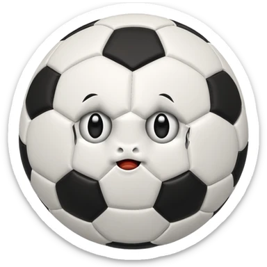 BALON DE FUTBOL CON CARAS ASOMBRO sticker