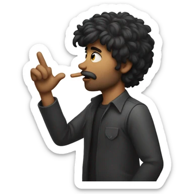 Dark hair man blowing air kiss  sticker