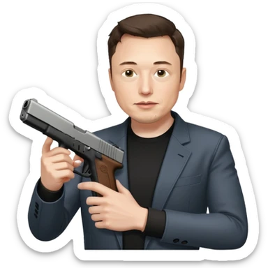 Elon musk holding a Glock 19 sticker