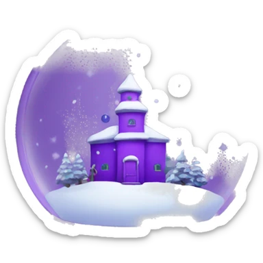 Snow globe purple sticker