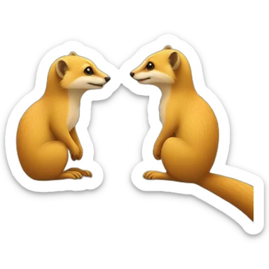 Yellow mongoose in love sticker