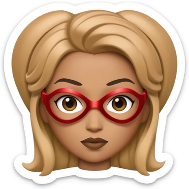 A memoji of Apple's styling with superhero woman's clothes sticker