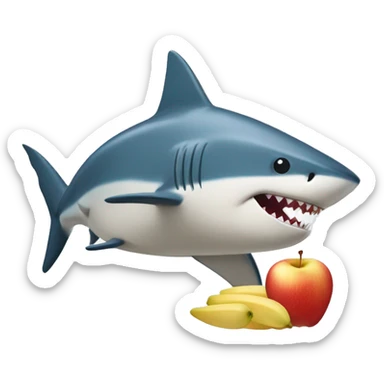 Requin avec un Panier de pommes  sticker