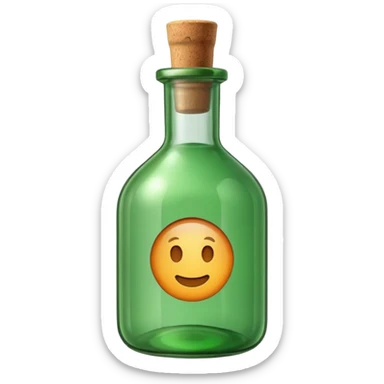 Message letter in green Bottle sticker