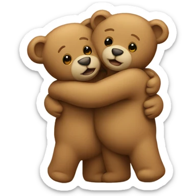 Two teddy bears hugging sticker
