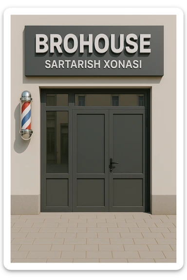 shu sartarosh xonani eshigi yopiq xolatda chizib bergon sticker