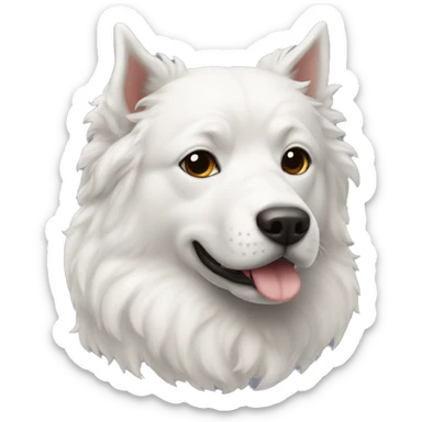 perro blanco llamodo luna sticker