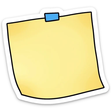 Blank sticky note, empty, no text or decoration sticker