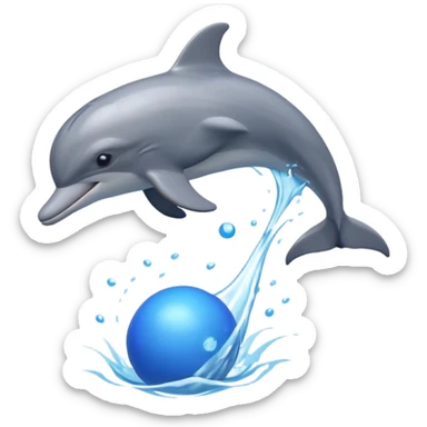 Dolphin jumping with ball sticker