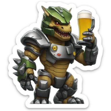 Grimlock bebe uma cerveja sticker