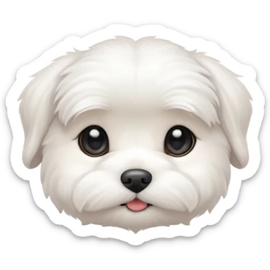 cute white Maltese puppy sticker