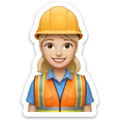 woman under construction sticker