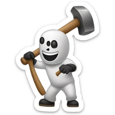 reddit snoo waving hammer sticker