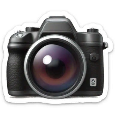  a 3D mimetic digital camera is facing the lens at a 0-degree angle sticker