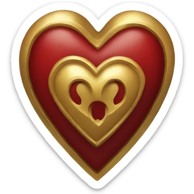 red gold gothic heart sticker