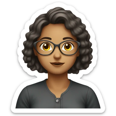 girl studying physics no glasses sticker