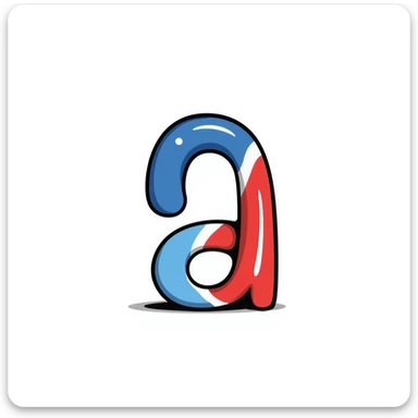 alpha symbol with blue red gradient sticker
