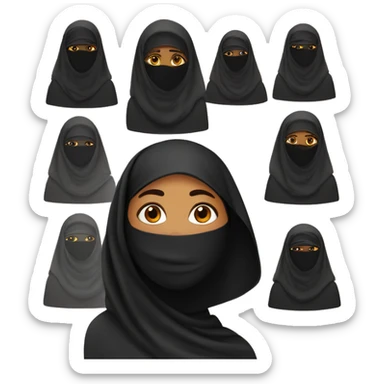 A Sri Lankan woman wearing a black niqab sticker