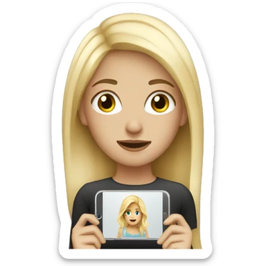 Blonde haired girl with IPhone  sticker
