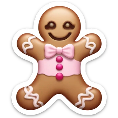 pale pink gingerbread man sticker