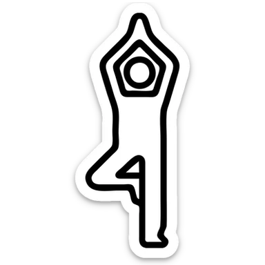 icon on the theme of yoga classes. image of a person in tree asana pose sticker