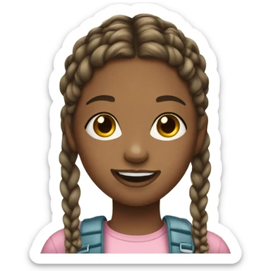 girl with braces and braids and lip gloss  sticker