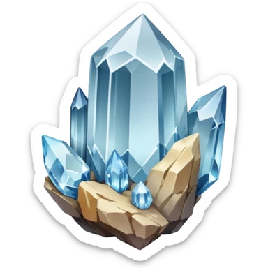 raw quartz crystal sticker