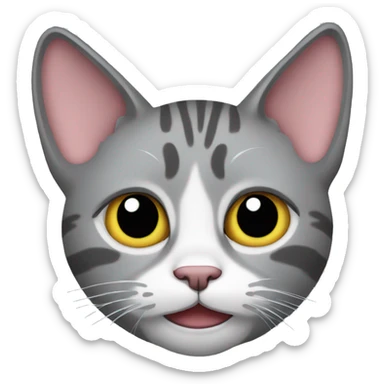  fold-eared gray cat rocker sticker