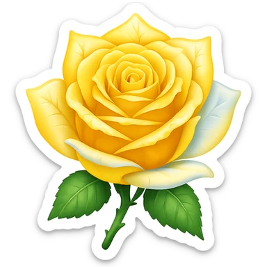 Make the ice rose yellow in the style of emoji, keeping the emoji style look and no background. sticker
