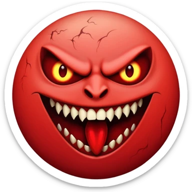 red moon with vampire fangs sticker