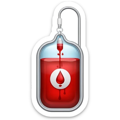 IV bag filled with blood sticker