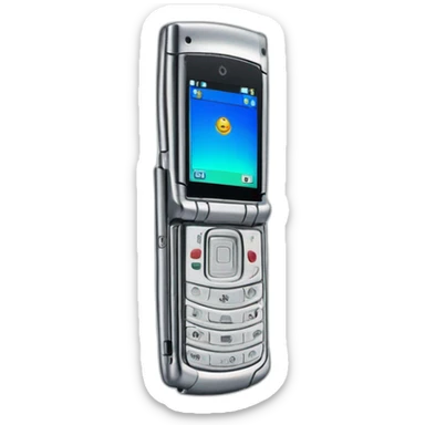 Y2k Silver Folded Motorola Razr V3 mobile device with the iconic clamshell design no buttons visible sticker