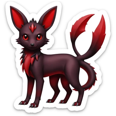  Shiny edgy dark gloomy red gothic cool badass Umbreon-Salandit-Jolteon-fusion sticker