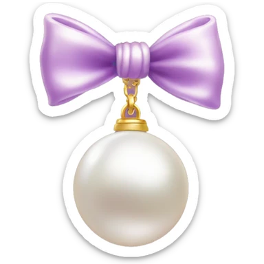  Pearl necklace with bow sticker