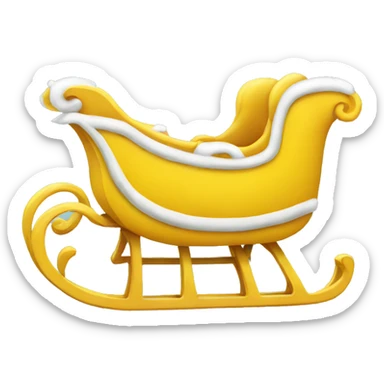 Yellow Christmas sleigh  sticker