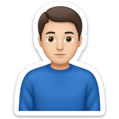 mach mir einen organiserten mann mit blauem pullover sticker