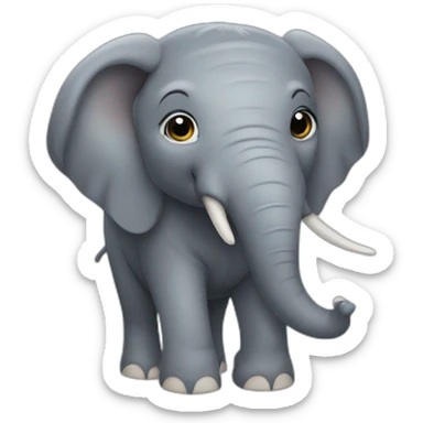 animal elephant with Mullet hairstyle sticker