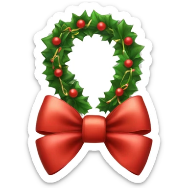 christmas red bow sticker