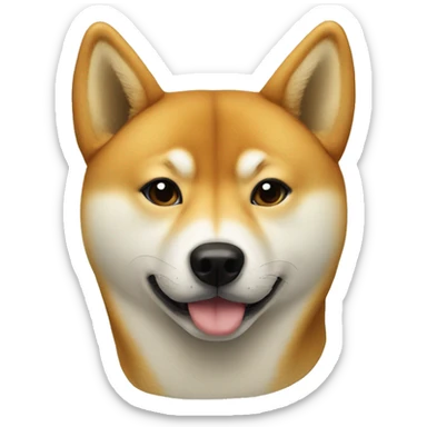 full-face portrait of shiba in hoodi. sticker