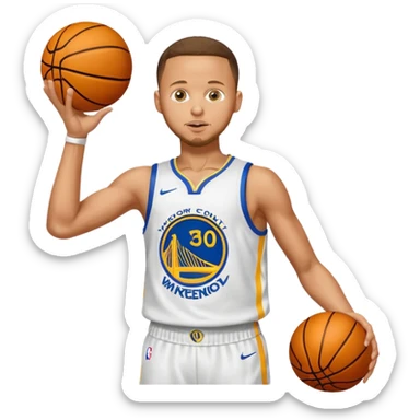 Stephen Curry shooting a basketball of money sticker