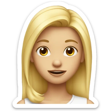 blond girl making a weird face sticker