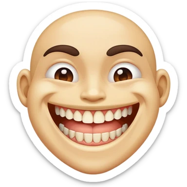 Smile with messed up teeth sticker