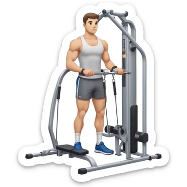 gym cable machine standing exercise sticker