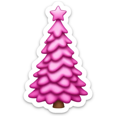 Pink Christmas tree sticker
