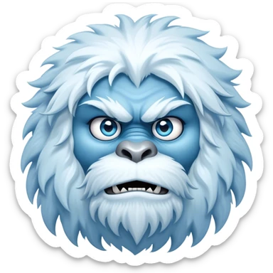 Cinematic Realistic WoW Yeti Portrait, head tilted epicly and inquisitively, showcasing a primal blend of raw might and mystical allure. His thick, shaggy fur in icy whites and pale blues and piercing ice-blue eyes are rendered in meticulous detail under dynamic, frosty lighting, high shine, epic and awe-inspiring, embodying the mystique of the frozen wilderness. sticker